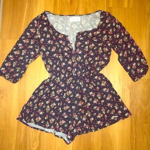 Floral quarter sleeve romper